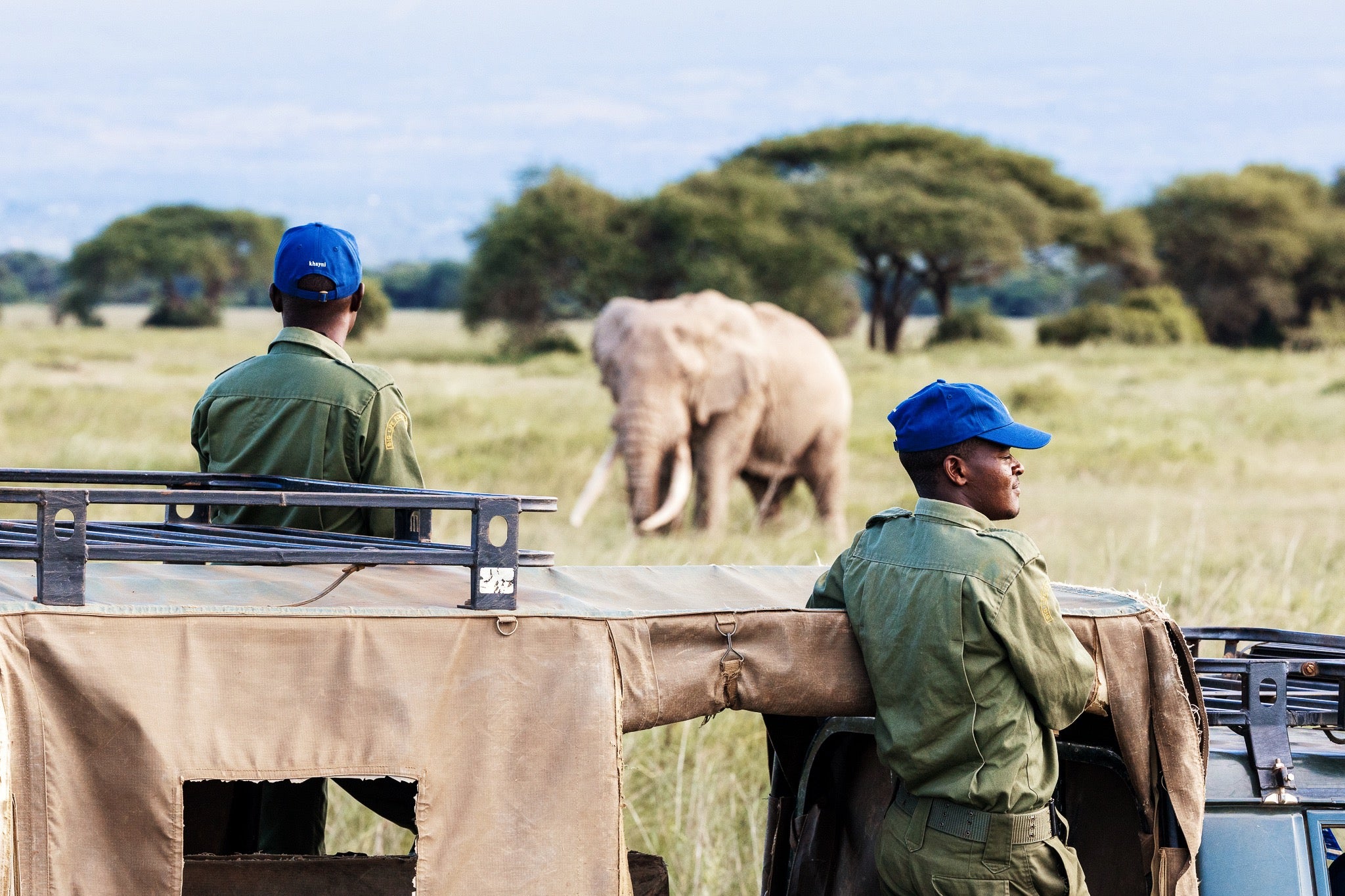 Big Life Foundation rangers in Kenya with the elephants they protect
