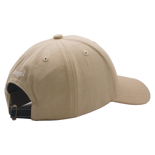 Organic cotton baseball cap with leather strap