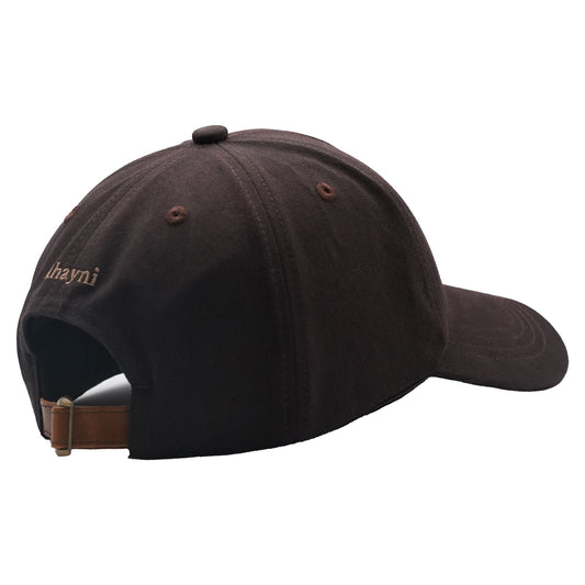 Organic cotton baseball cap with leather strap