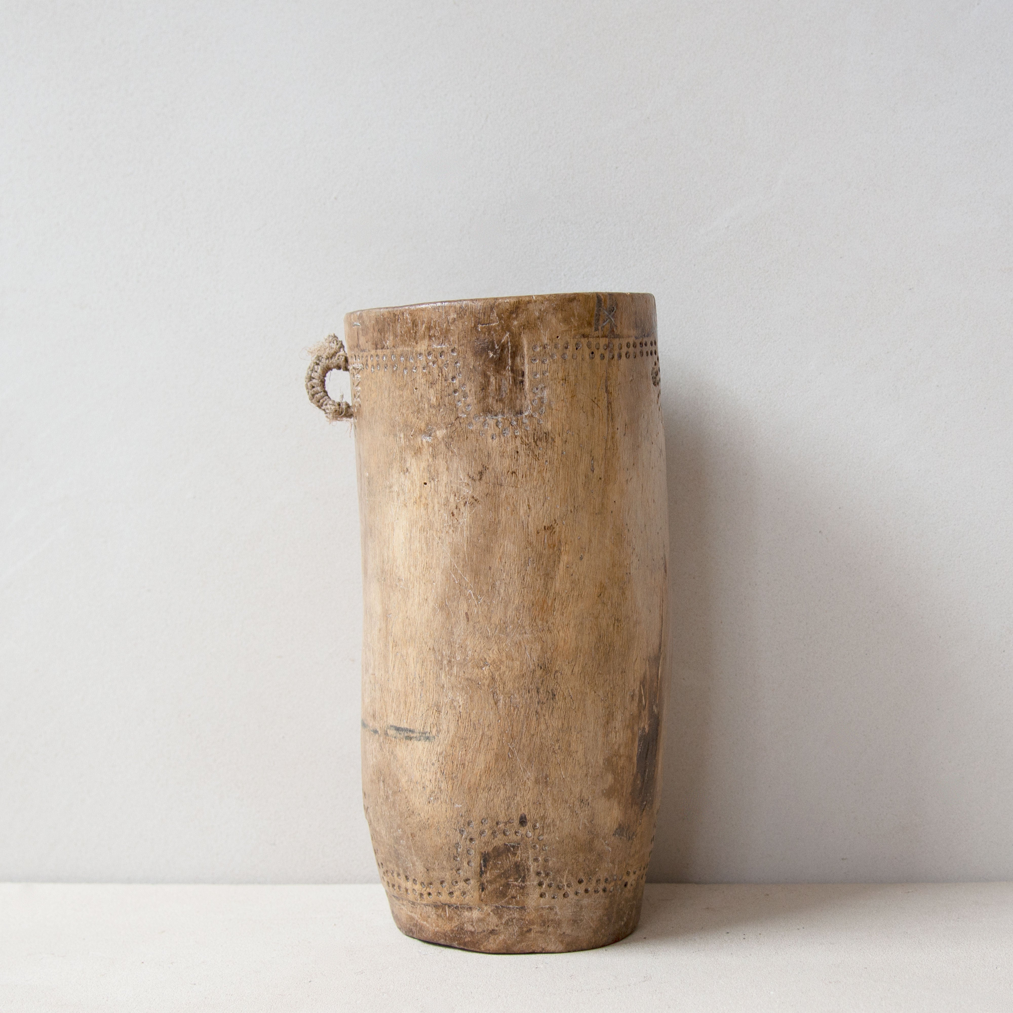 Hand-carved wooden Turkana container No.16