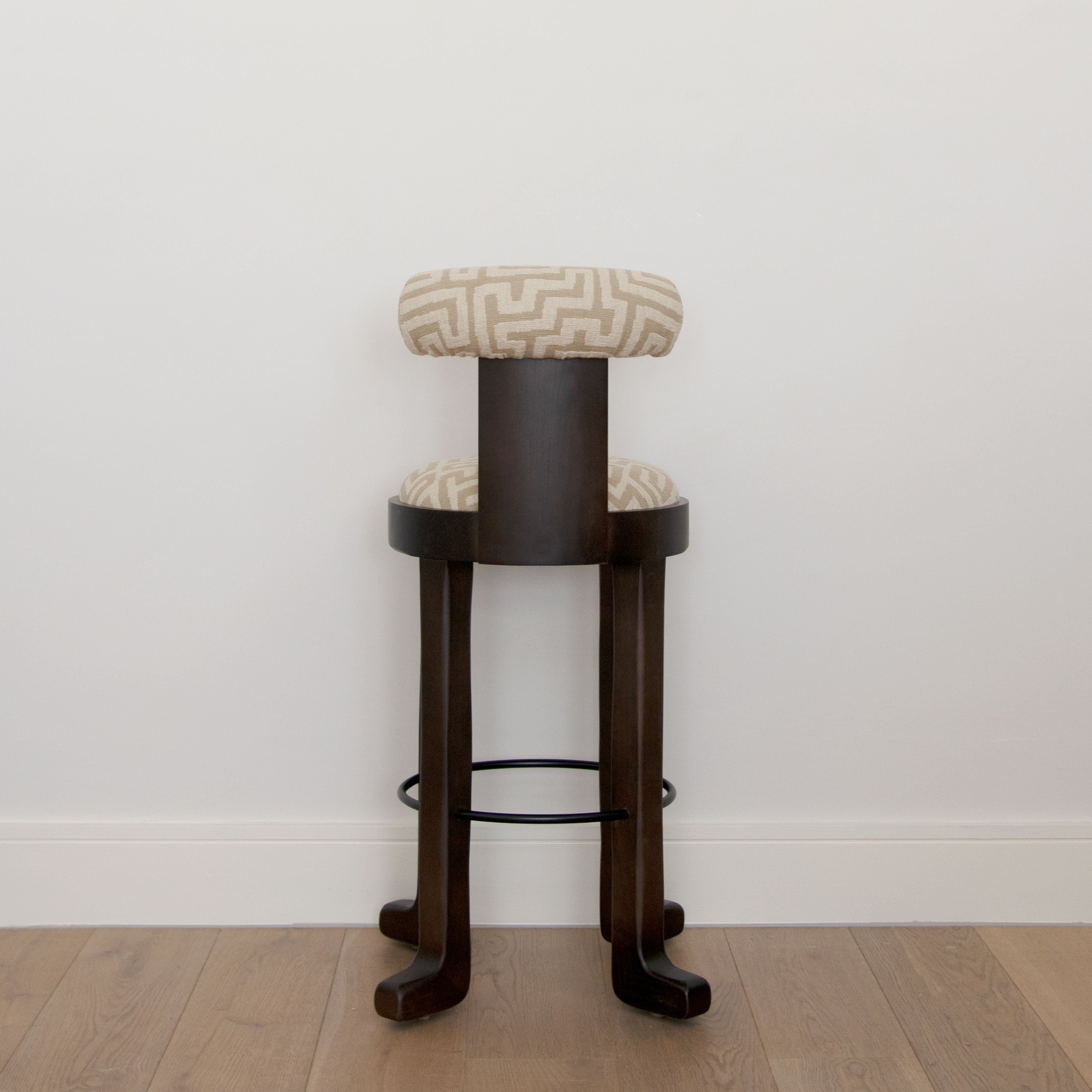 Rear view of the Khayni Nya in Cream bar stool