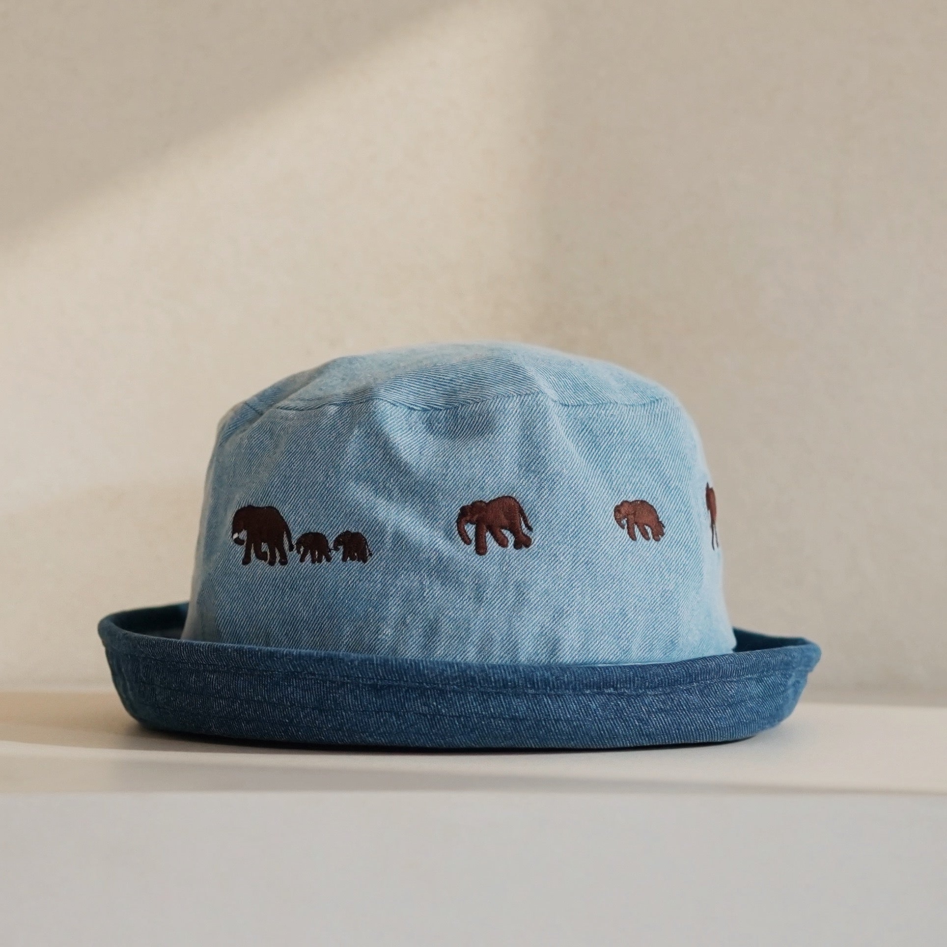 Bucket Hat with elephant embroidery