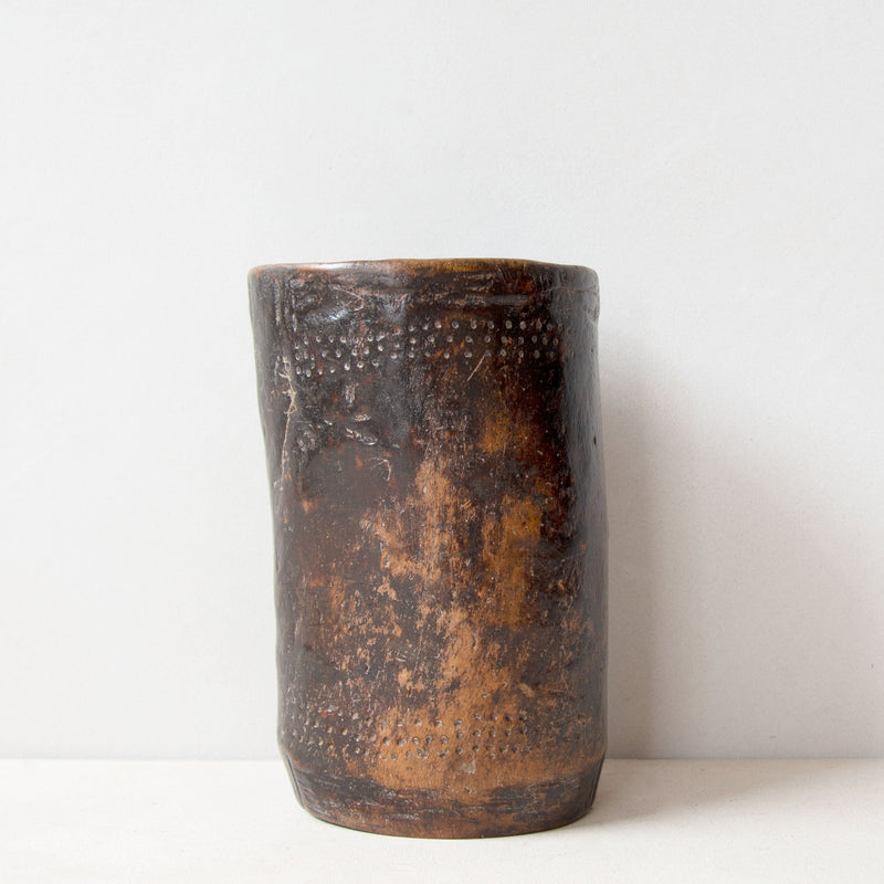 Hand-carved wooden Turkana container No.15