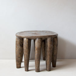 Side view of the Khayni hand-carved Nupe Stool No.2