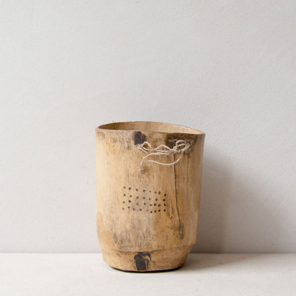 Hand-carved wooden Turkana container No.7