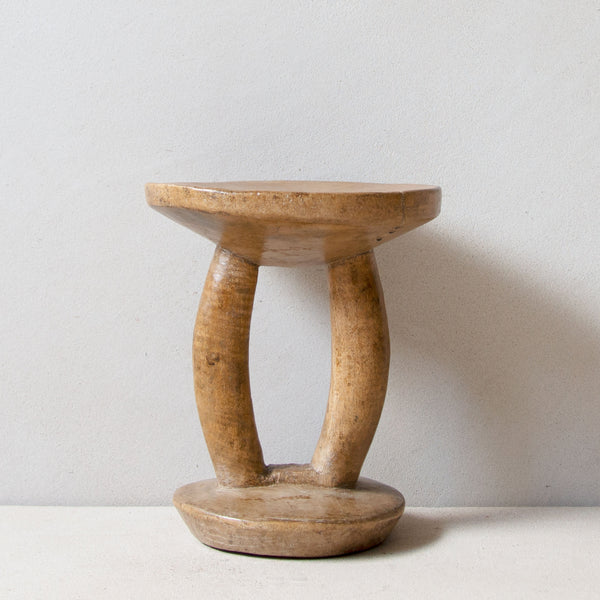 Front view of Khayni's hand-carved Pokot stool No.3