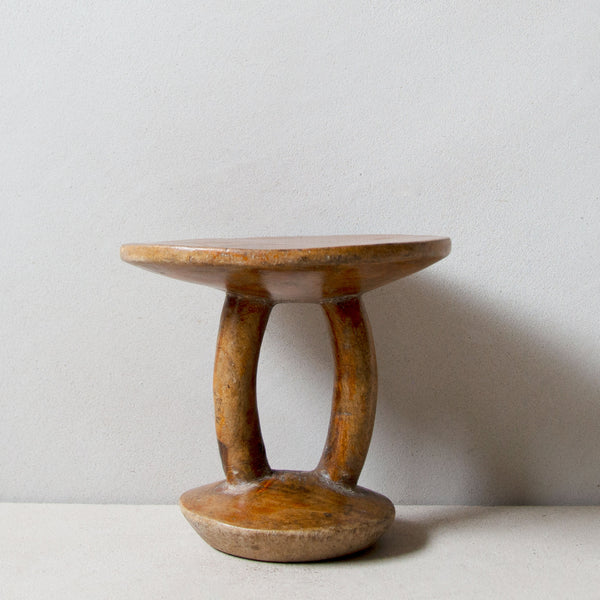Front view of Khayni's hand-carved Pokot stool No.6