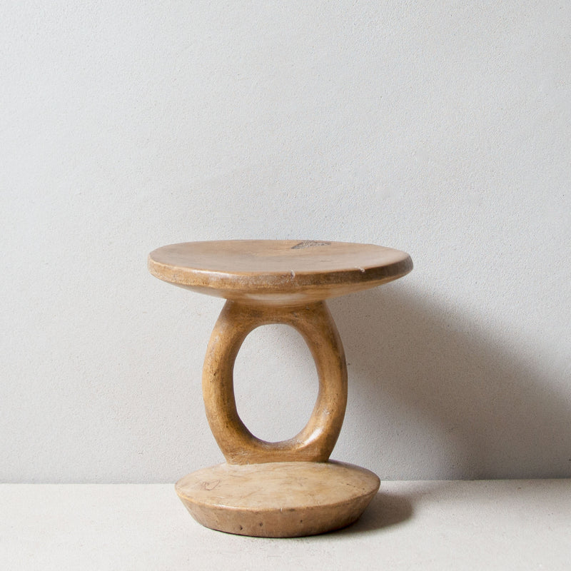 Front view of Khayni's hand-carved Pokot stool No.7