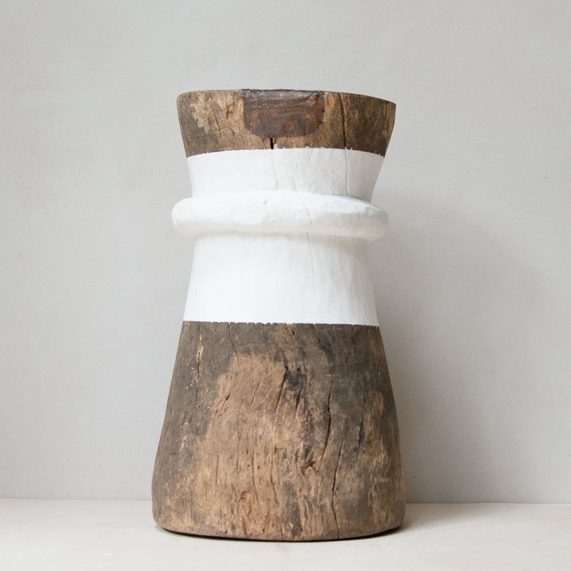 Tonga Grain Mortar Stool with Stripe No.13