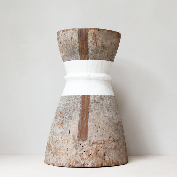 Tonga Grain Mortar Stool | Striped No.14 | Zimbabwe