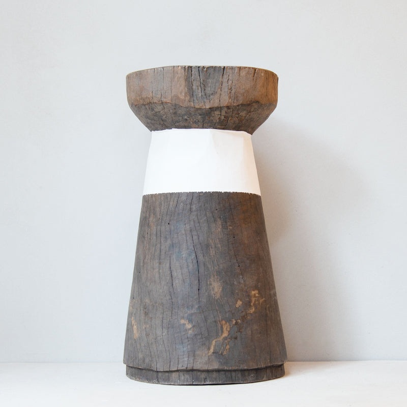 Lozi Mortar Stool with Stripe No.1