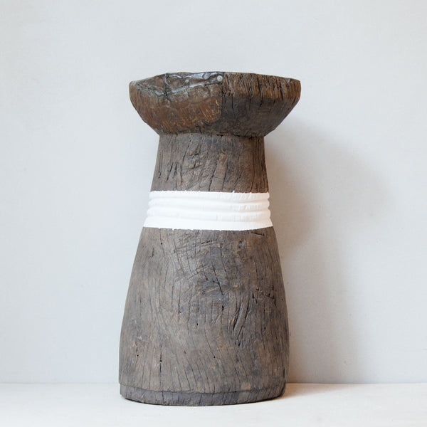 Lozi Mortar Stool | Striped No.2 | Zambia
