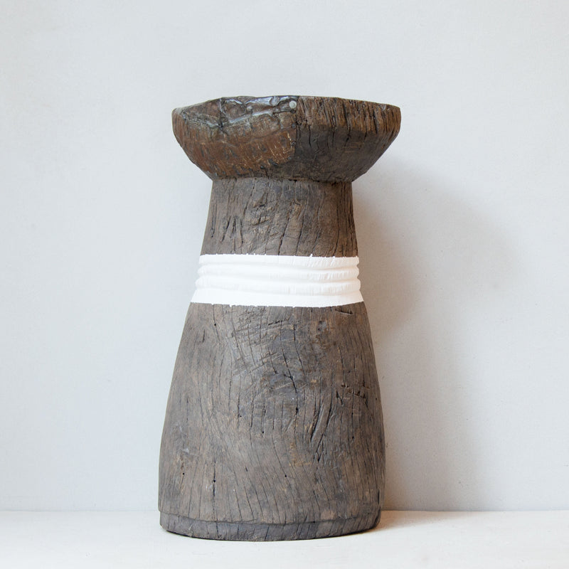 Lozi Mortar Stool with Stripe No.2