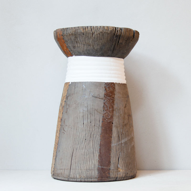 Lozi Mortar Stool with Stripe No.5