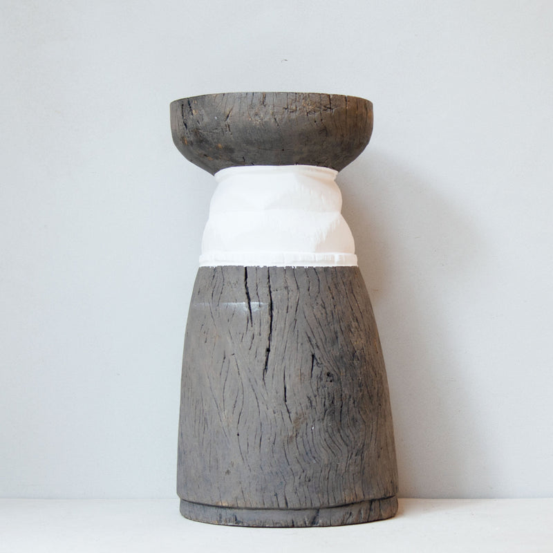 Lozi Mortar Stool | Striped No.6 | Zambia