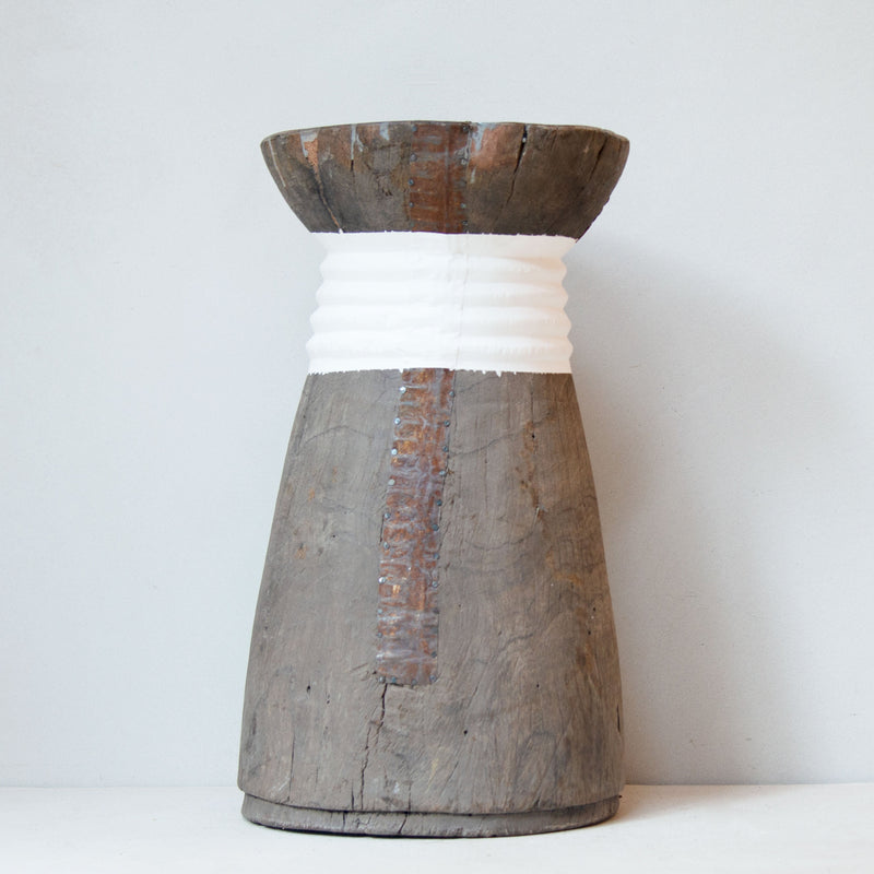 Lozi Mortar Stool with Stripe No.8